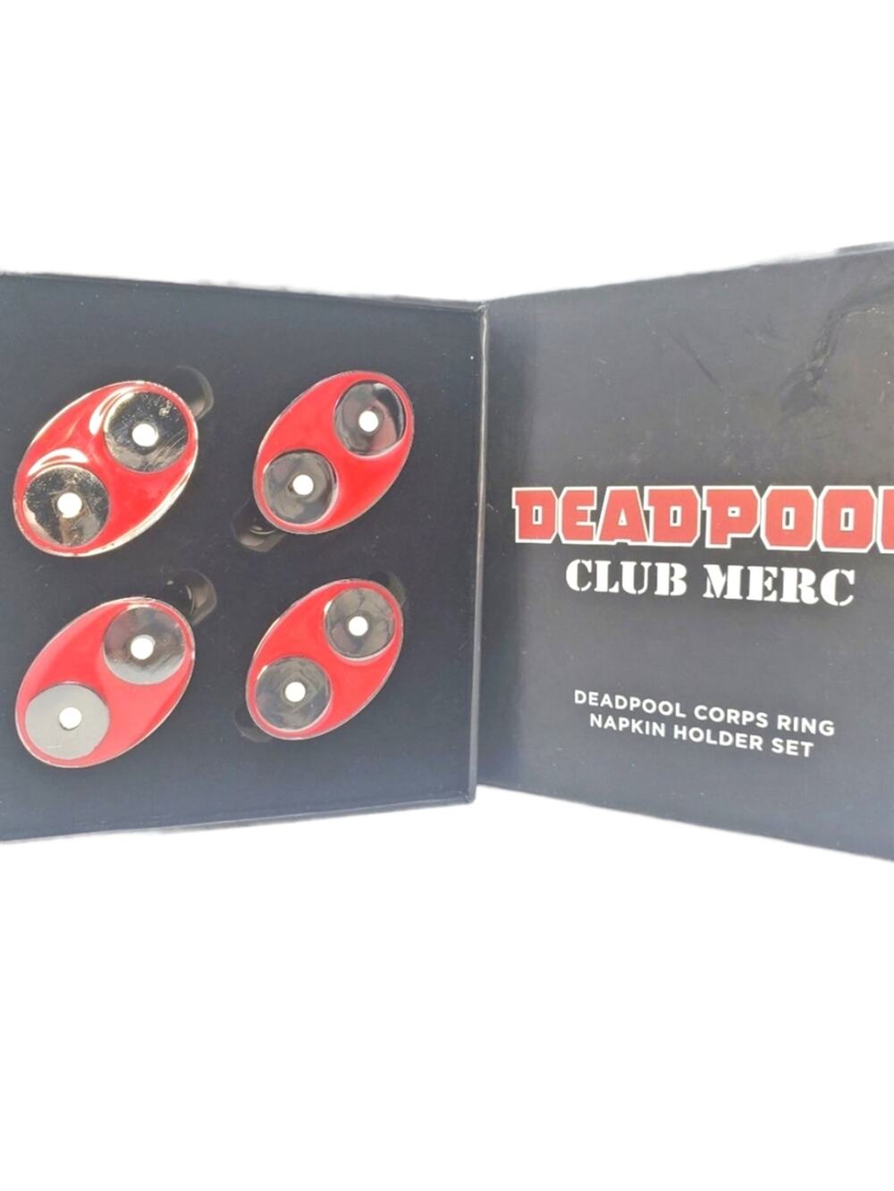 Deadpool Club Merc Napkin Holder Set of 4 Red/Silver